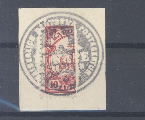 Dt. Kolonien Karolinen Mi.Nr. 9 H auf Briefstück