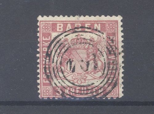 Baden Mi.Nr. 16, 3 Kreuzer Freimarke 1862 gestempelt