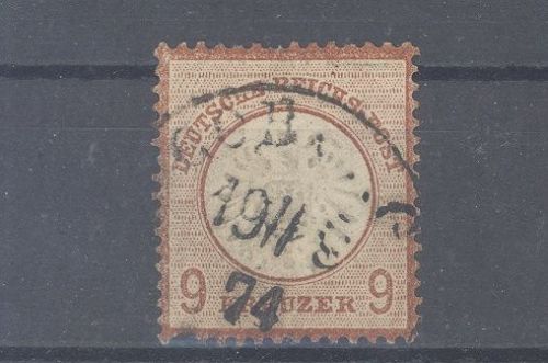 Dt. Reich Mi.Nr. 27, 9 Kreuzer großes Brustschild gestempelt