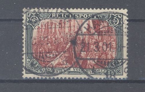 Dt. Reich Mi.Nr. 66, 5 Mark Reichspost 1900 gestempelt