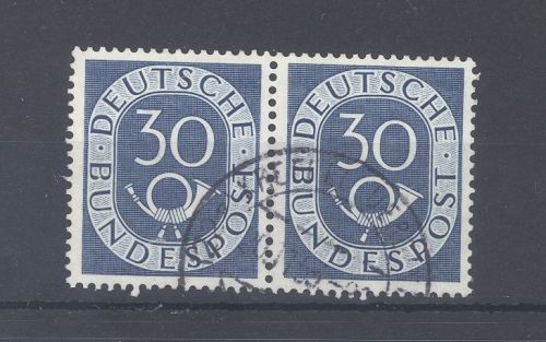 Bund Mi.Nr. 132, 30 Pfg. Posthorn 1951 im gestempelten Paar