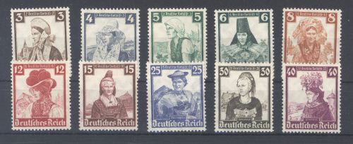 Dt. Reich Mi.Nr. 588-97, Nothilfe 1935 **