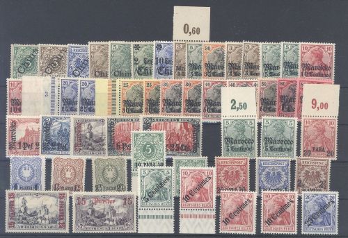 Dt. Auslandspostämter umfangreicher */** Posten auf Steckkarte