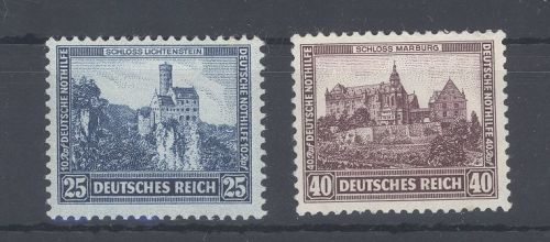 Dt. Reich Mi.Nr. 477-78, Hauptwerte aus Nothilfe 1932 **
