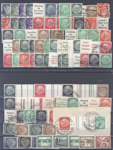 Dt. Reich, enormer Posten Zusammendrucke auf 6 Steckkarten