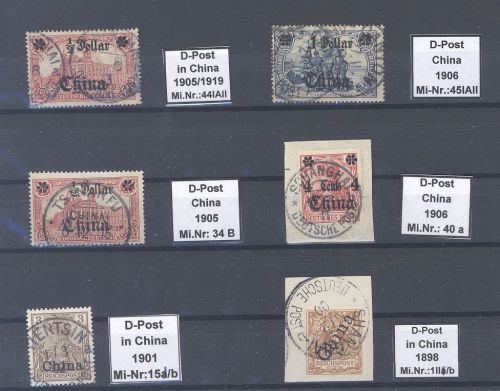 Deutsche Post China, kleiner gestempelter Posten, geprüft