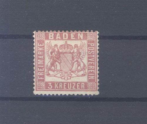 Baden Mi.Nr. 16, 3 Kreuzer Freimarke 1862 ungebraucht (*)