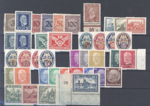 Dt. Reich, umfangreicher */** Posten aus 1924-32 auf Steckarte