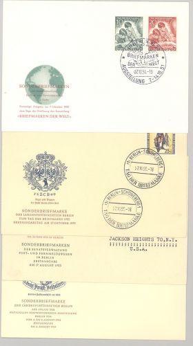Berlin, 4 verschiedene FDC mit Michel Nummer 80-81 als Posten