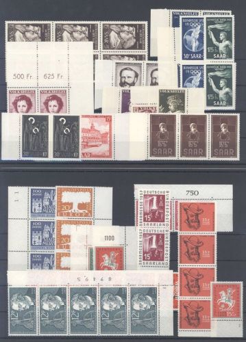 Saarland, ** Posten auf Einheiten und Randwerte auf 8 Steckkarten