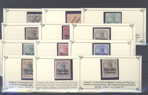 Deutsche Post Marokko, kleiner ** Posten auf Sieger Kärtchen