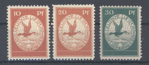 Dt. Reich Mi.Nr. I-III Flugpost 1912 ungebraucht *