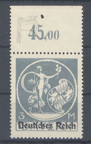 Dt. Reich Mi.Nr. 134 II, 3 Mark Freimarke 1920 Typ II **, geprüft