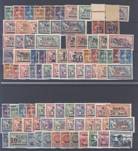 Memel, umfangreicher ungebrauchter Posten auf 2 Steckkarten