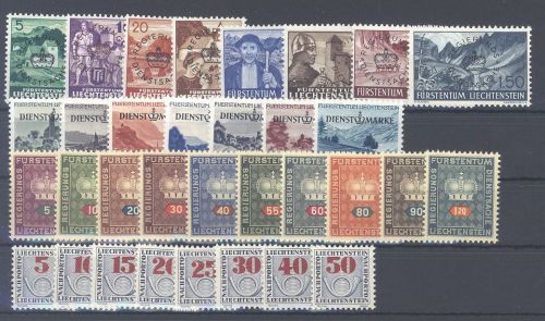 Liechtenstein Dienst und Porto, ** Posten auf Steckkarte