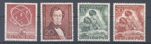 Berlin Mi.Nr. 71, 74 und 80-81 aus dem Jahr 1951 **