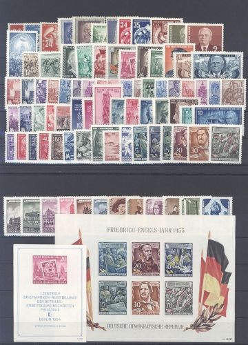 DDR, umfangreicher */** Posten aus 1950-55 auf 2 Steckkarten