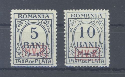 Dt. Bes. 1. WK Rumänien Porto Mi.Nr. 6-7, Porto 1919 **