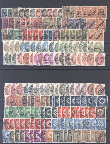 Dt. Reich Dienst, umfangreicher Posten auf 5 Steckkarten