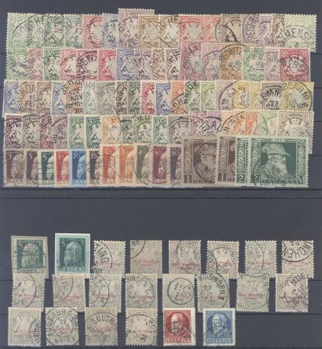 Bayern, umfangreicher Posten ab Wappenausgaben auf 2 Steckkarten