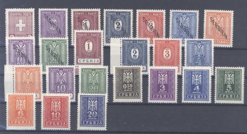 Dt. Bes. 2. WK Serbien Porto und Dienst **