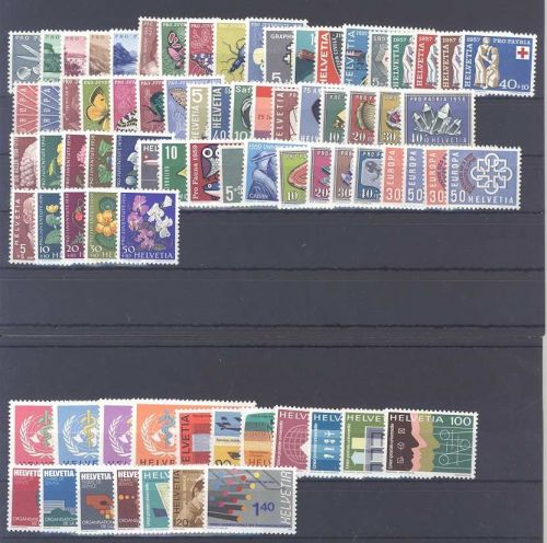 Schweiz, umfangreicher ** Posten aus 1930-49 + UNO auf 3 Steckkarten