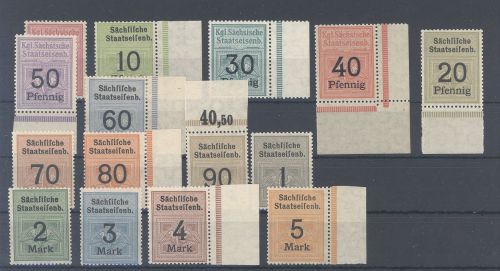 Sachsen, ** Posten Eisenbahnmarken auf Steckkarte