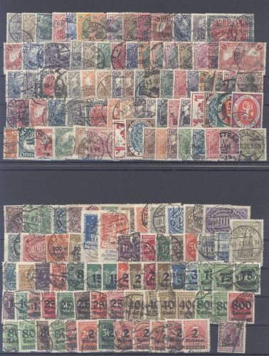 Dt. Reich, gestempelter Posten ab Brustschilden auf 4 Steckkarten