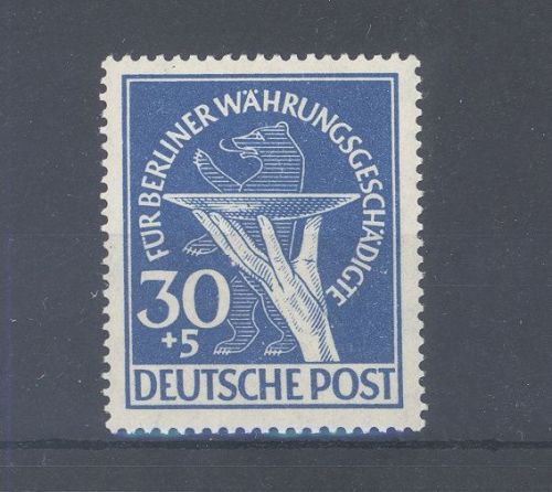 Berlin Mi.Nr. 70 I, 30 Pfg Währungsgesch. Plattenfehler I **, geprüft BPP