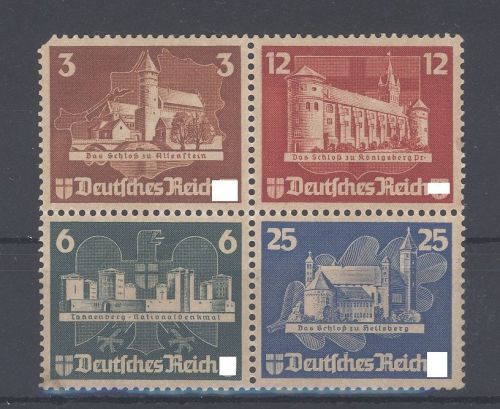 Dt. Reich Mi.Nr. 576-79, der Inntenteil aus Block 3 meist **