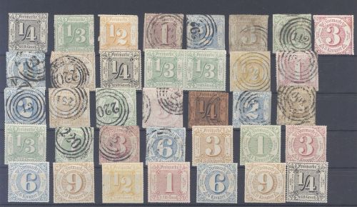 Thurn & Taxis, */gestempelter Posten auf Steckkarte