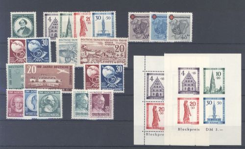 Franz. Zone, umfangreicher */** Posten mit besseren Werten und Sätzen