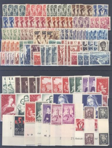 Saarland, umfangreicher */** Posten auf 4 Steckkarten