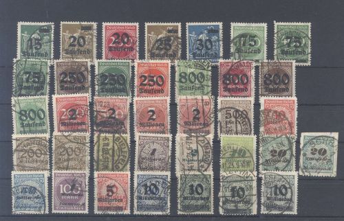 Dt. Reich, gestempelter Posten Hochinfla auf Steckkarte, geprüft Infla