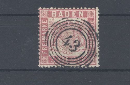 Baden Mi.Nr. 16, 3 Kreuzer Freimarke 1862 gestempelt