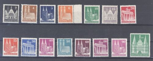 Bizone Mi.Nr. 73-100 eg, Bauten enge Zähnung ungebraucht *