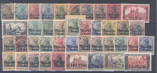 Deutsche Post Marokko, umfangreicher *&gestempelter Posten