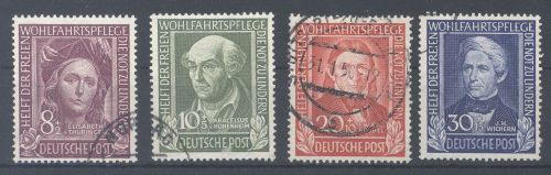 Bund Michel Nummer 117-20, Wohlfahrt 1949 gestempelt