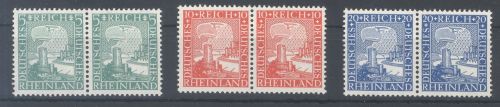 Dt. Reich Mi.Nr. 372-74 Rheinland 1925 in ** Paaren