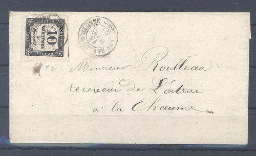 Frankreich, Brief mit Porto Mi.Nr. 2, 10 Centimes als EF