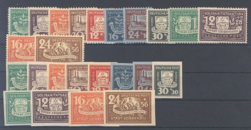 Dt. Lokalpost Lübbenau Mi.Nr. 1-12 A-B **