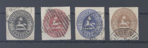 Braunschweig Michel Nummer17-20, Freimarken 1865 gestempelt