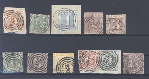 Thurn & Taxis, gestempelter Posten aus Michel Nummer 13-25