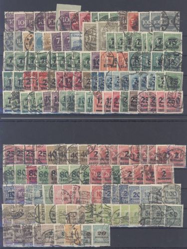 Dt. Reich, gestempelter Posten Hochinfla auf 2 Steckkarten