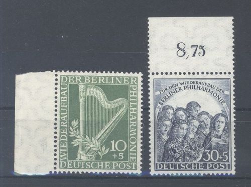 Berlin Michel Nummer 72-73 Philharmonie 1950 ** Randsatz