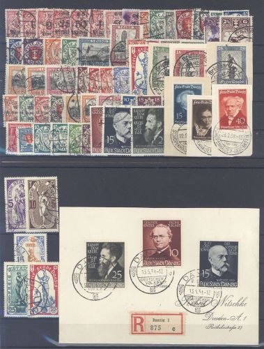 Danzig, gestempelter Posten aus 1924-39 auf 3 Steckkarten