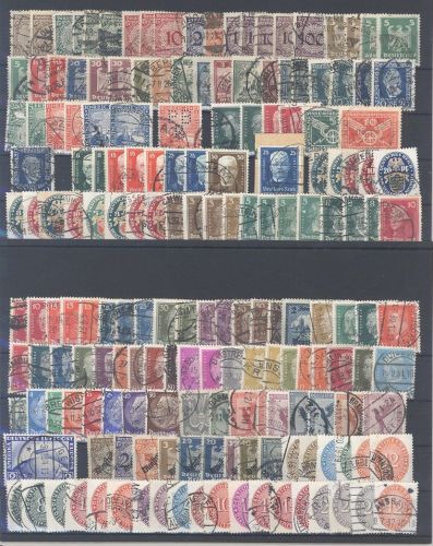Dt. Reich, gestempelter Posten aus 1924-32 auf 2 Steckkarten