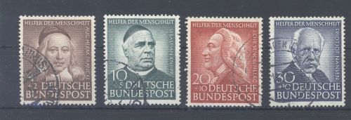 Bund Michel Nummer 173-76 Wohlfahrt 1953 gestempelt