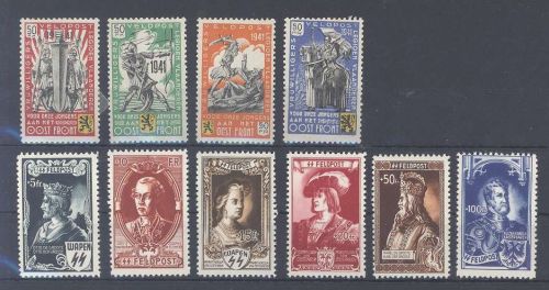 Dt. Bes. 2. WK Belgien Mi.Nr. I-IV und IX-XIV ungebraucht *