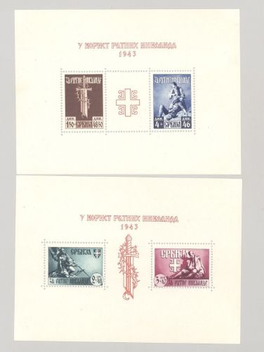 Dt. Bes. 2. WK Serbien Block 3-4 */**